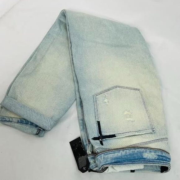 NEW ! RTA CHAPLIN WASHED TORN ZIP AROUND JEAN SIZE-28 - Picture 16 of 16